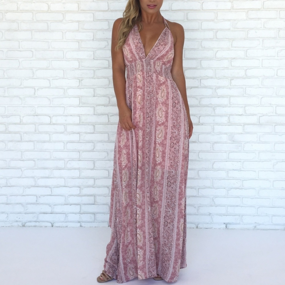 Dainty Hooligan In Motion maxi dress pink backless